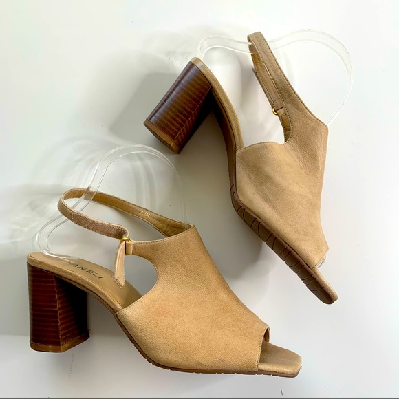 Vaneli Shoes - Vaneli Beige Slingback Pumps Buckle Strap 8.5M